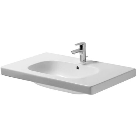 Duravit D-CODE mueble lavabo con plataforma para grifo rebosadero 850x480mm blanco 1 orificio para grifería