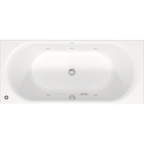 Duravit D-Neo baignoire balnéo, à encastrer, 2 pentes de dos, Jet
