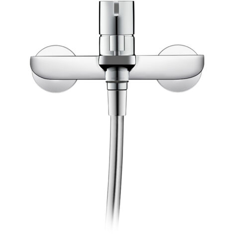 Duravit D-Neo Grifo monomando para bañera visto, sistema de mezcla cerámico, con inversor, Cromo HG, DE5230000010