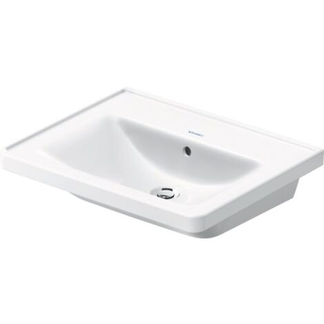 Duravit D-Neo lavabo, 600x480mm, sans trou pour robinet, avec