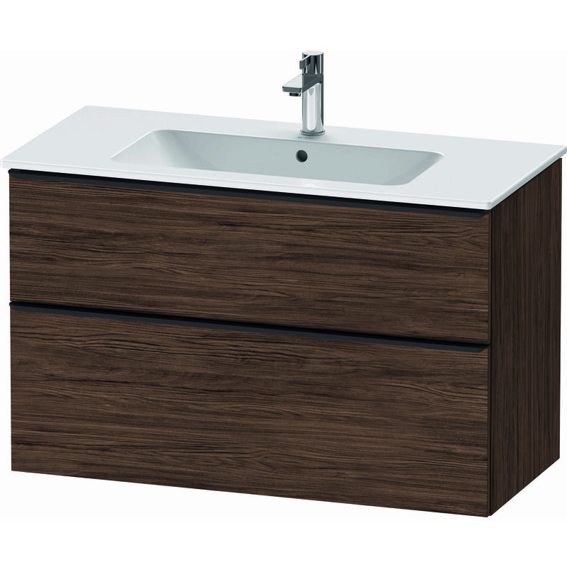 

Duravit D-Neo, mueble de baño de pared, ancho 1010 x fondo 462mm, 1x cajón, 1x extraíble, con tirador, DE43630, color: Nogal Oscuro - DE436302121