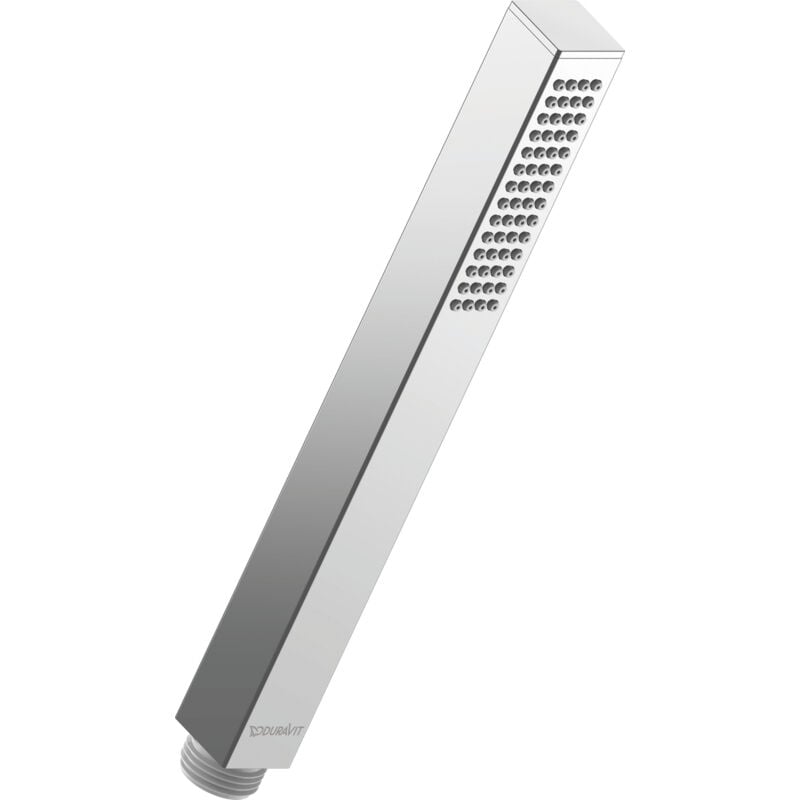 Duravit - Douchette tube universelle avec jet Rain, carrée, facile à nettoyer, chromé