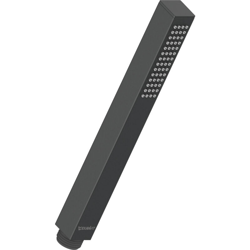 Duravit - Douchette tube universelle avec jet Rain, carrée, facile à nettoyer, noir mat