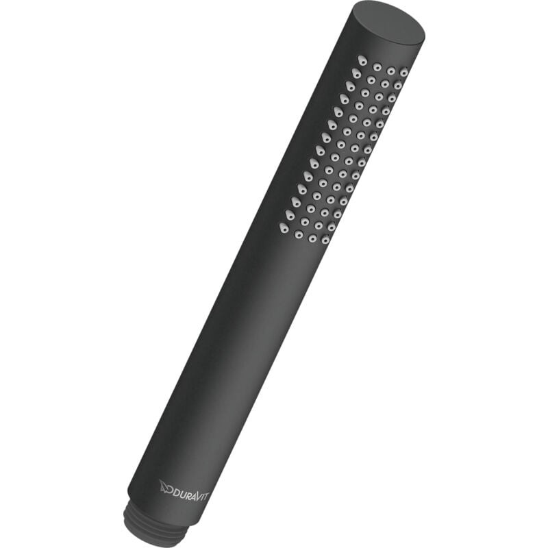 Duravit - Douchette tube universelle avec jet Rain, ronde, facile à nettoyer, noir mat