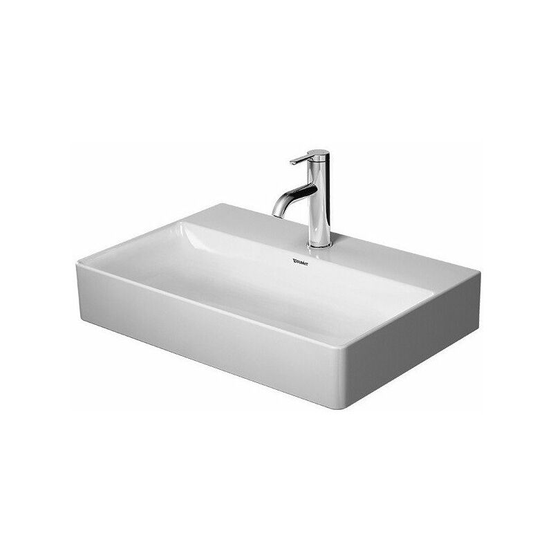 

Duravit DURASQUARE COMPACT lavabo sin rebosadero con plataforma para grifería geschl 600x400mm 1 orificio para grifería blanco