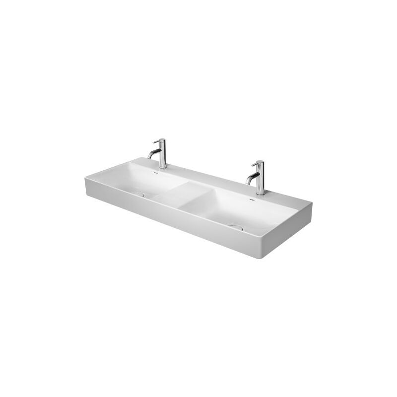 

Duravit DuraSquare lavabo doble, mueble lavabo doble 120x47cm, 1 agujero de grifo, sin rebosadero, con banco de agujero de grifo, color: Blanco