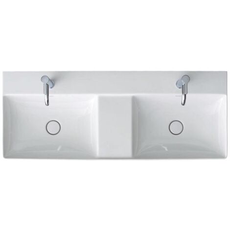 Duravit DuraSquare Doppelwaschtisch, 120x47cm, 2 Hahnlöcher, 2