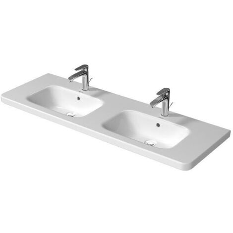 Duravit DuraSquare Doppelwaschtisch 1400x480 mm, 1 Hahnloch, mit