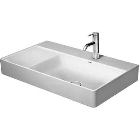 Duravit DuraSquare - Lavabo 800x470 mm, avec un trou pour robinet à droite, DuraCeram, blanc alpin 2349800041