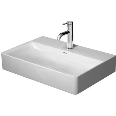 Duravit DuraSquare - Lavabo Compact 60x40 cm, avec un trou pour robinet, DuraCeram, blanc alpin 2356600041