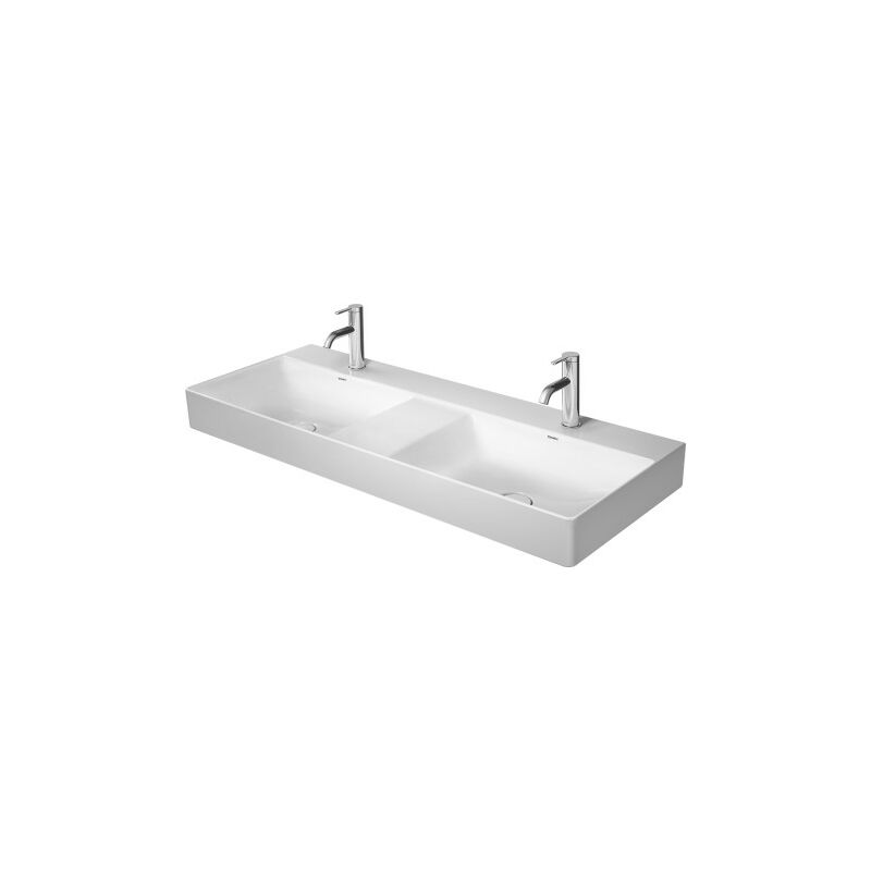 

Duravit DuraSquare lavabo doble, lavabo doble de muebles 120x47cm, 2 agujeros de grifo, sin desbordamiento, con banco de agujero de grifo, color: