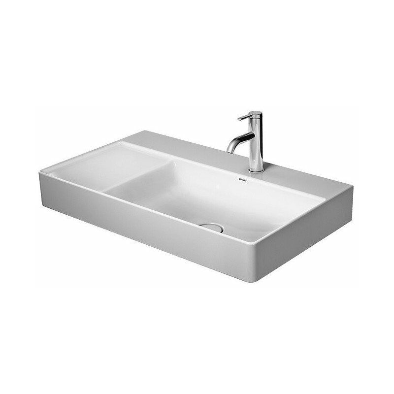 

DURASQUARE lavabo sin rebosadero con grifo para lavabo recto 800x470mm 3 orificios para grifería blanco - Duravit