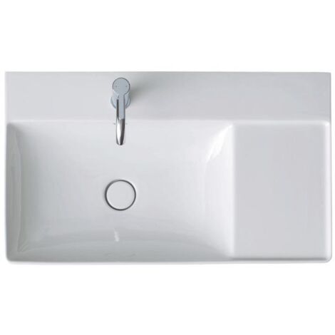 Duravit DuraSquare - Waschtisch 80x47 cm, mit 1 Hahnloch links, DuraCeram, Alpinweiß 2348800041