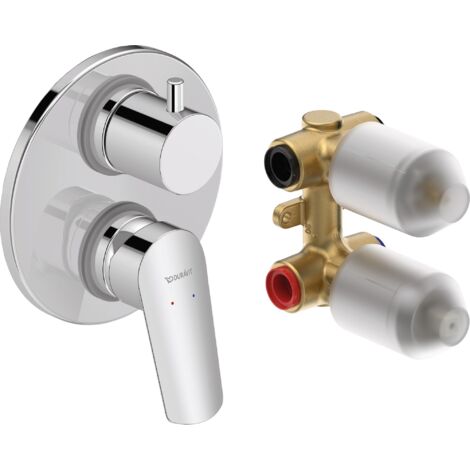Duravit DuraStyle Basic - Mitigeur encastré, 2 sorties, avec corps d’encastrement, chrome N15210008010