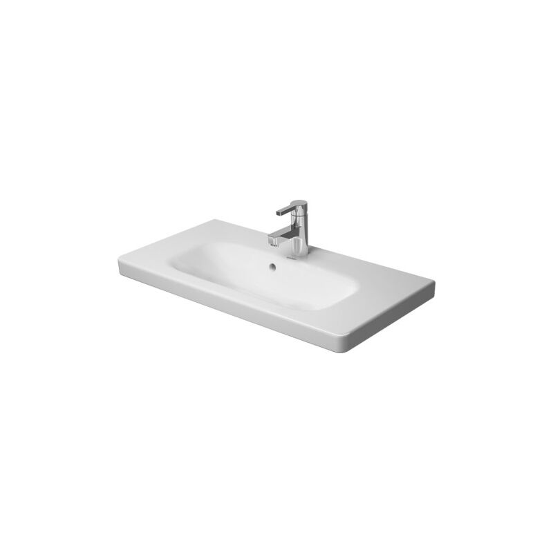 

Duravit DuraStyle Lavabo compacto de 78,5 cm con rebosadero, con banco para grifos, 1 agujero para grifos, color: Blanco con Wondergliss - 23377800001