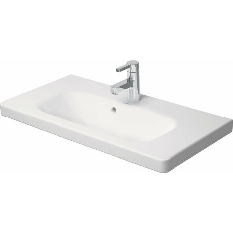 Duravit mueble lavabo Vero 105cm, con rebosadero, con grifo de banco, 1  agujero para grifo, Color: Blanco con Wondergliss - 03291000001