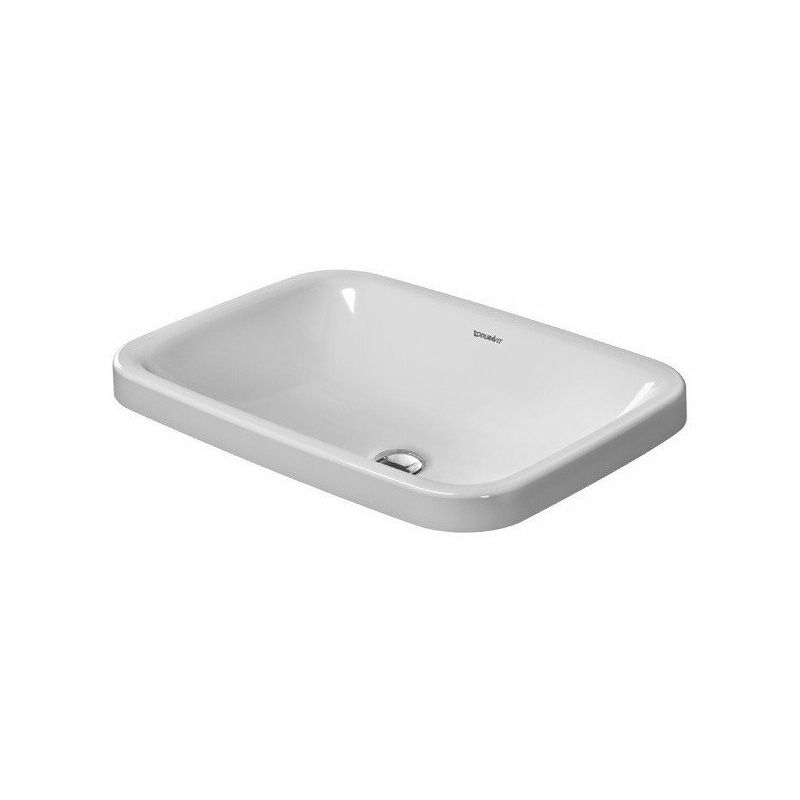 

DURASTYLE lavabo empotrado sin plataforma para grifo rebosadero 600x430mm sin orificio para grifería blanco - Duravit