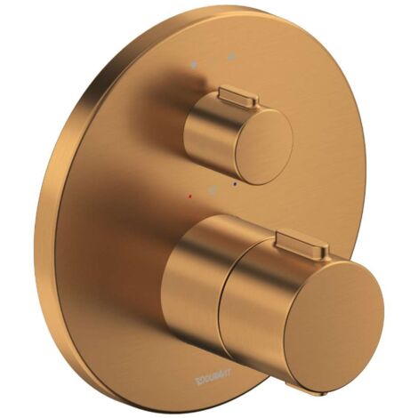 Duravit - Grifo termostático empotrado para 2 aparatos, bronce cepillado TH4200014004