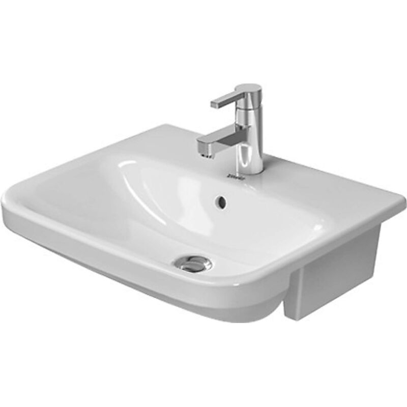 

WT DURASTYLE lavabo semiencastrado con plataforma para grifo rebosadero 550x455mm 1 orificio para grifería blanco - Duravit
