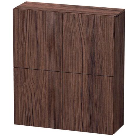 Duravit Halbhochschrank L-Cube 70x24,3x80cm, 2 Türen, nussbaum dunkel