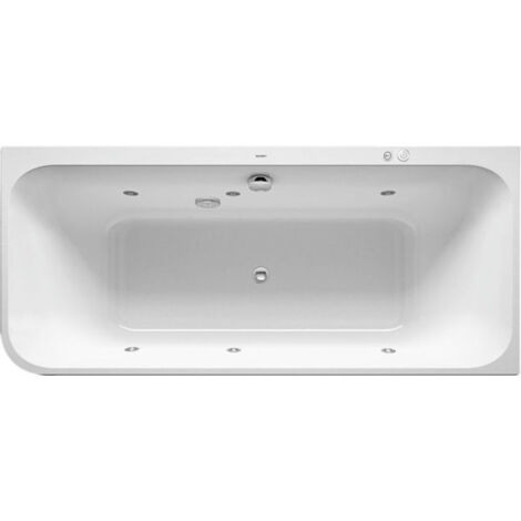 Duravit Happy D.2 baignoire balnéo, coin à droite, double dos