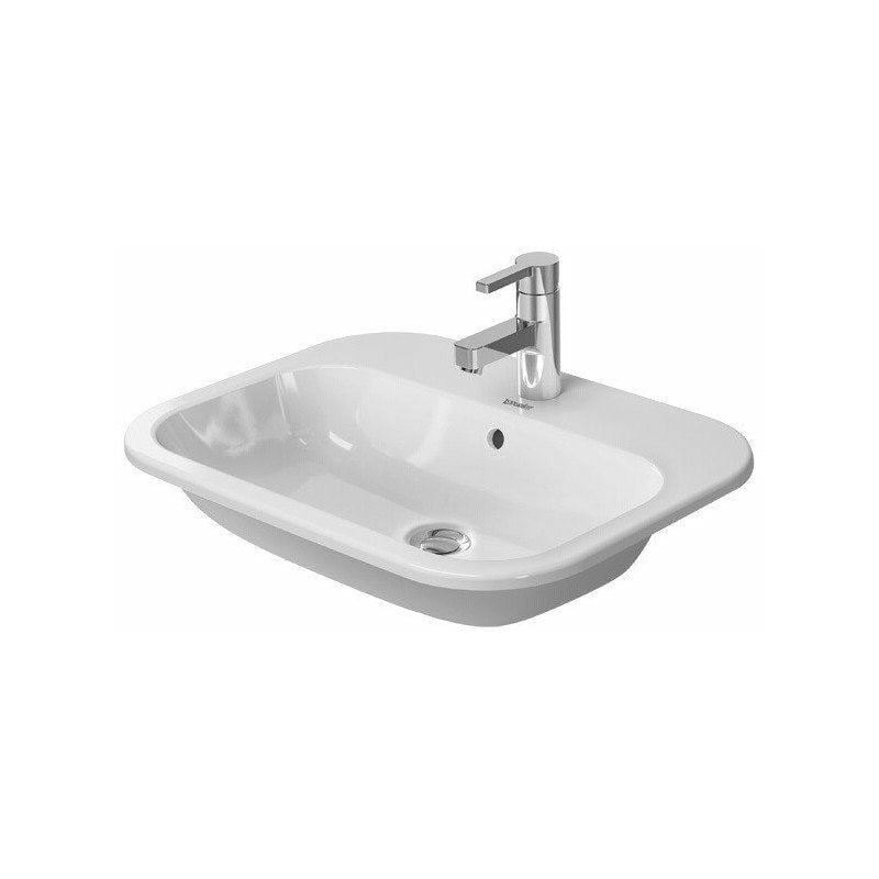 

HAPPY D.2 lavabo encastrable con plataforma para grifo rebosadero 600x460mm 3 orificios para grifería blanco - Duravit