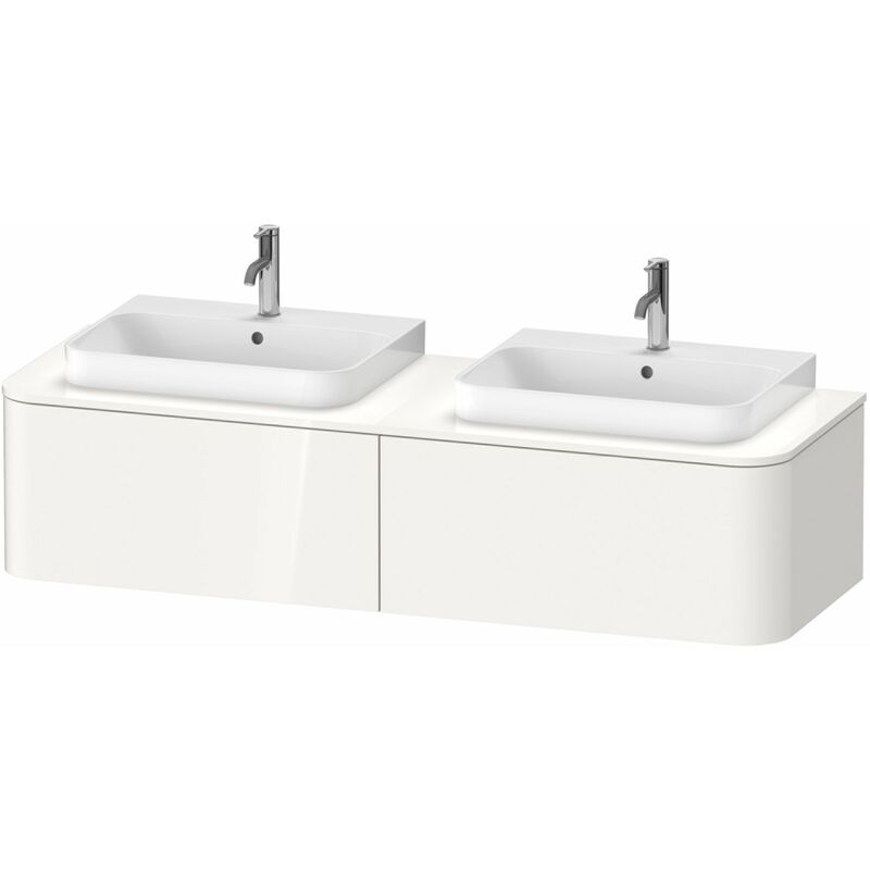 

Duravit Happy D.2 Plus Base para consola mural, 1600x550 mm, 2 extraíbles, para 2 lavabos de sobremesa, Color (frente/cuerpo): Blanco seda lacado