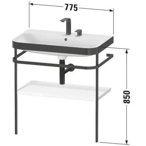 Duravit Happy D.2 Plus c-bonded Set mit Metallkonsole, 775x490mm,