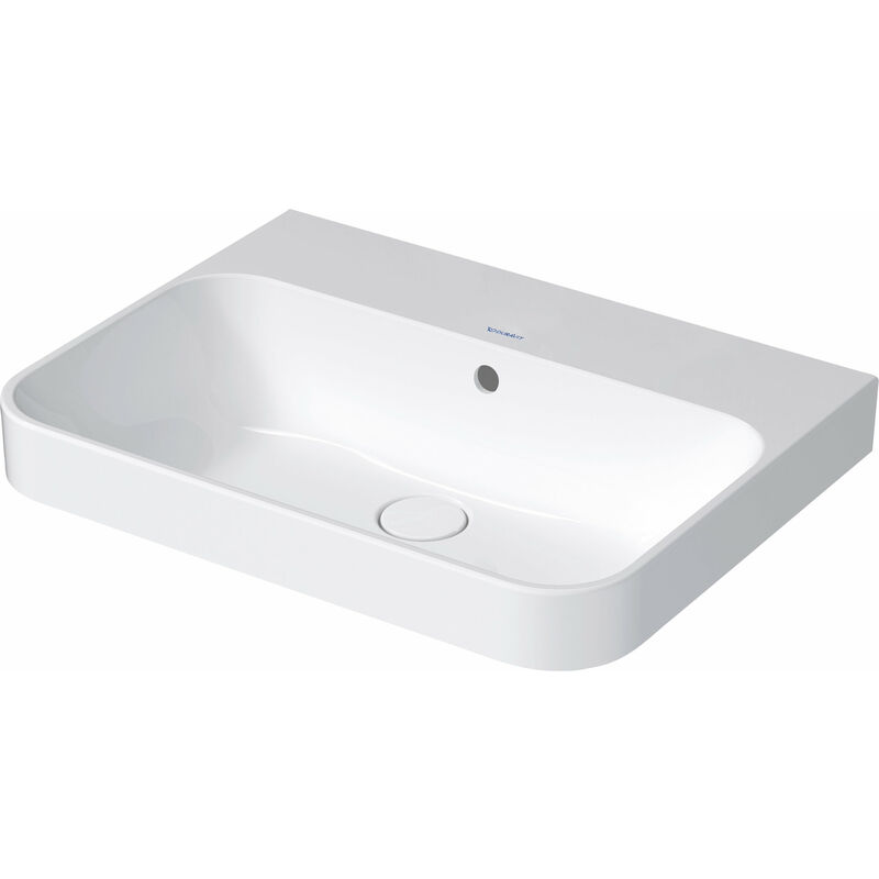 

Duravit Happy D.2 Plus Fregadero de sobremesa, 23606060, sin agujero para grifo, 600x460 mm, rectificado, con rebosadero, con banco para grifo,