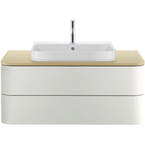 Duravit Happy D.2 Plus - Lavabo da appoggio, 60x46 cm, con 1 foro per miscelatore, bianco alpino 2360600000