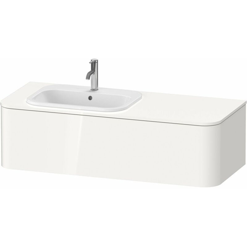 

Duravit Happy D.2 Plus Unidad de lavabo para soporte mural, 1300x550 mm, 1 extraíble, para lavabo empotrado Posición a la izquierda, Color