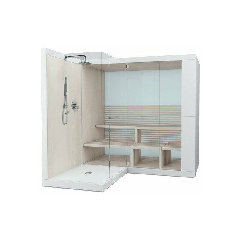 

INIPI sauna 2350x2205x2220mm versión frontal / esquina con antideslizante blanco brillo - Duravit
