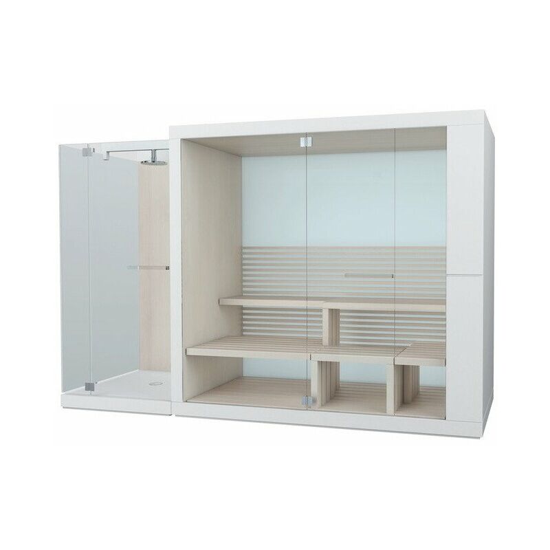 

INIPI sauna 3350x1170x2220mm versión frontal / esquina con antideslizante blanco brillo - Duravit