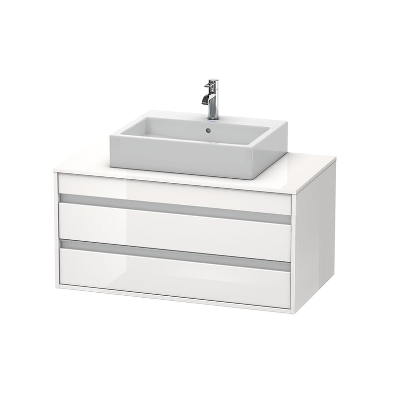 

Duravit Ketho Módulo mural 6655, 2 cajones, 1000mm, para lavabo de sobremesa, céntrico, Color (frente/cuerpo): Decoración blanca de alto brillo