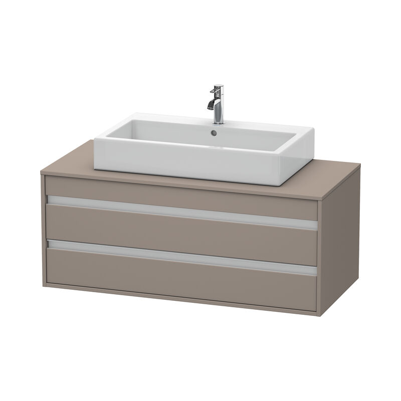 

Duravit Ag - Duravit Ketho Módulo mural 6656, 2 cajones, 1200mm, para lavabo de sobremesa, centralizado, Color (frente/cuerpo): Decoración Basalto