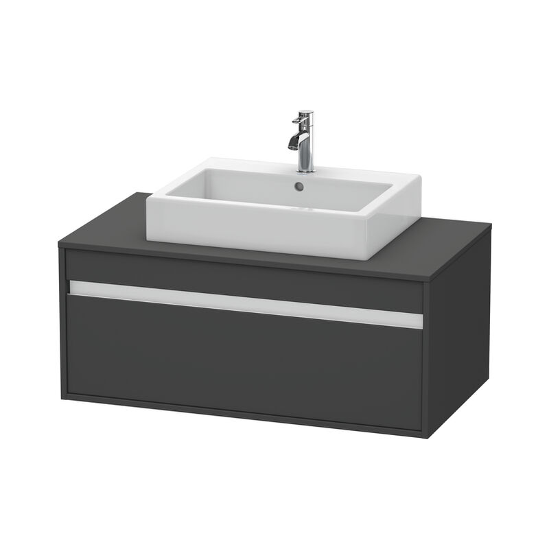 

Duravit Ag - Duravit Ketho Módulo mural 6695, 1 extraíble, 1000mm, para 1 lavabo de montaje superior, centralizado, Color (frente/cuerpo): Grafito