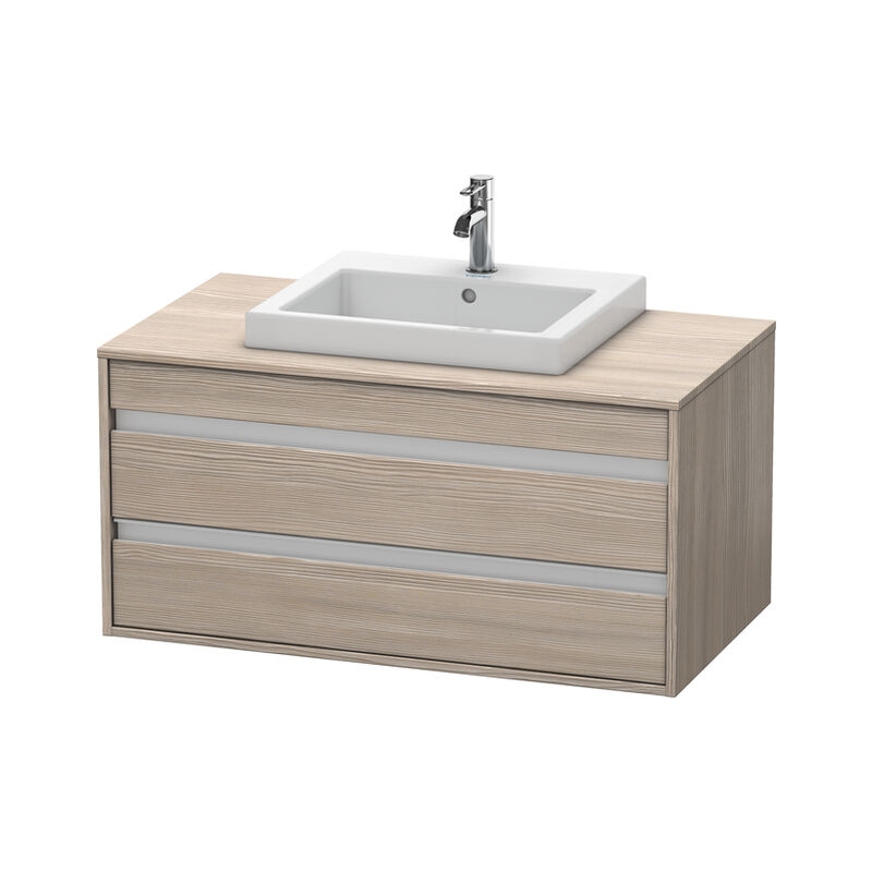 

Duravit Ketho Módulo mural 6755, 2 cajones, 1000mm, para lavabo empotrado, centralizado, Color (frente/cuerpo): Decoración Pino Plata - KT675503131