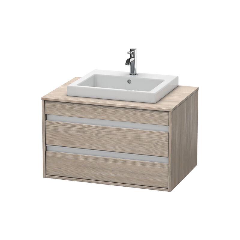 

Duravit Ketho Mueble bajo encimera 6754, 2 cajones, 800mm, para lavabo empotrado, centrico, Color (frente/cuerpo): Decoración Pino Plata - KT675403131