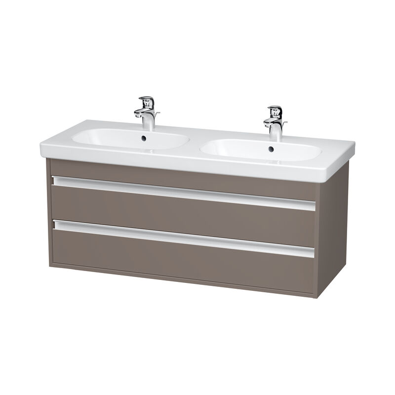 

Duravit Ag - Duravit Ketho tocador de pared 6649, 2 cajones, 1150mm, para el código D., Color (frente/cuerpo): Decoración Basalto Mate - KT664904343