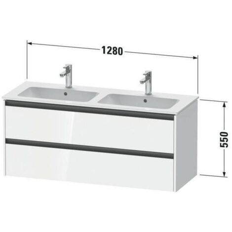 Duravit Ketho.2 - Waschtischunterschrank, 55x128x48 cm, 2 Auszüge, weiß matt K25266018180000