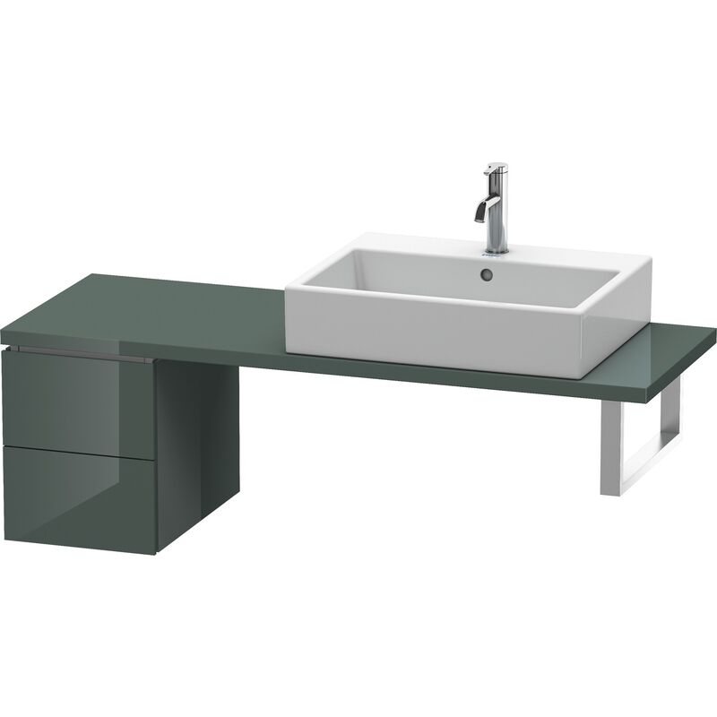 

Duravit L-Cube Armario base para consola, ancho 320mm, profundidad 477mm, 2 cajones, color: Laca de alto brillo Dolomiti Grey - LC582503838