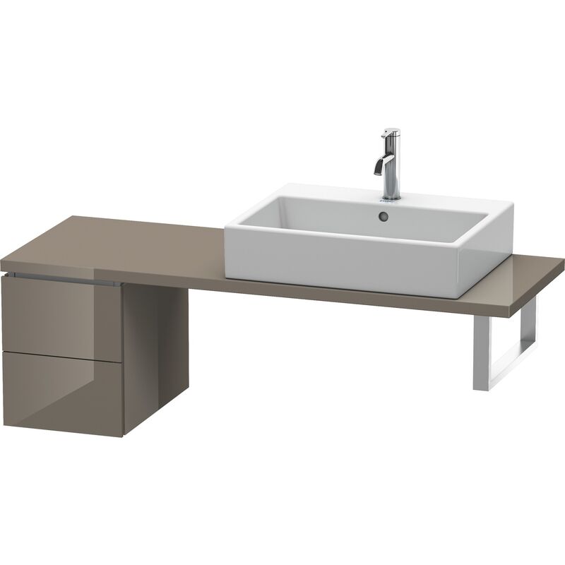 

Duravit L-Cube Armario base para consola, ancho 320mm, profundidad 477mm, 2 cajones, color: Laca de color gris franela de alto brillo - LC582508989