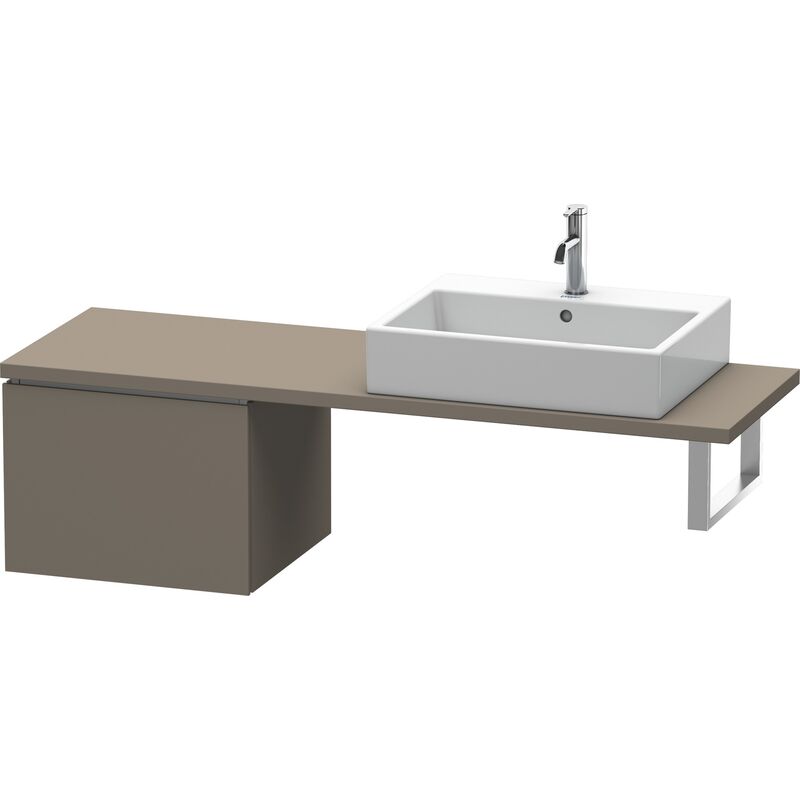 

Duravit L-Cube Base para consola, anchura 520mm, profundidad 477mm, 1 cajón, color: Flanela Gris seda lacado mate - LC582209090