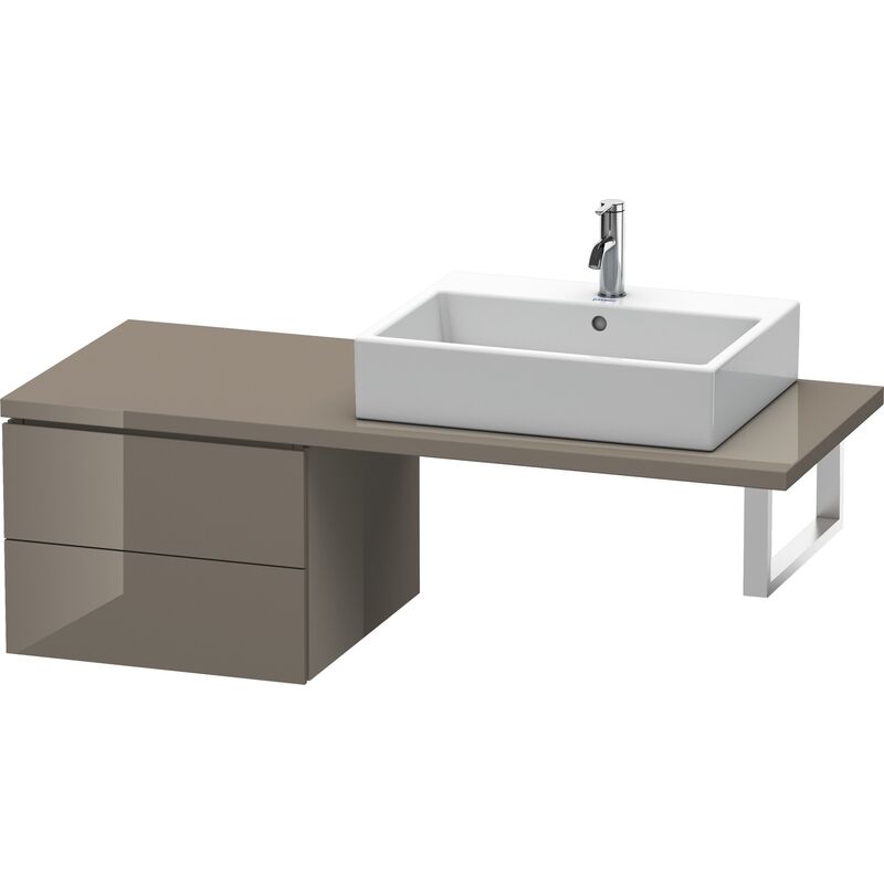 

Duravit L-Cube Base para consola, anchura 520mm, profundidad 547mm, 2 cajones, color: Laca de color gris franela de alto brillo - LC583708989