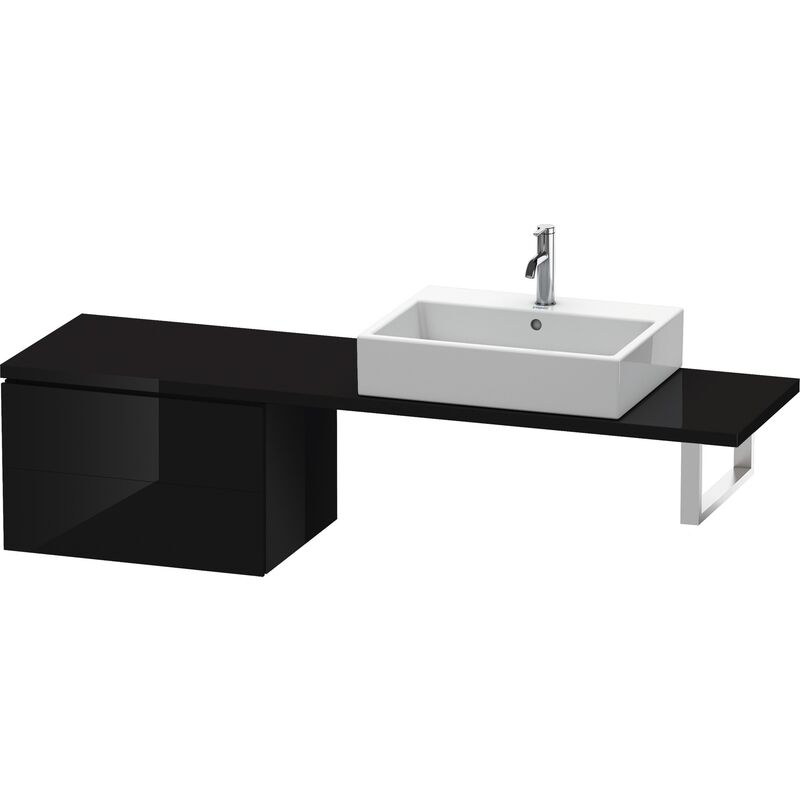 

Duravit L-Cube Base para consola, anchura 620mm, profundidad 477mm, 2 cajones, color: Laca negra de alto brillo - LC582804040