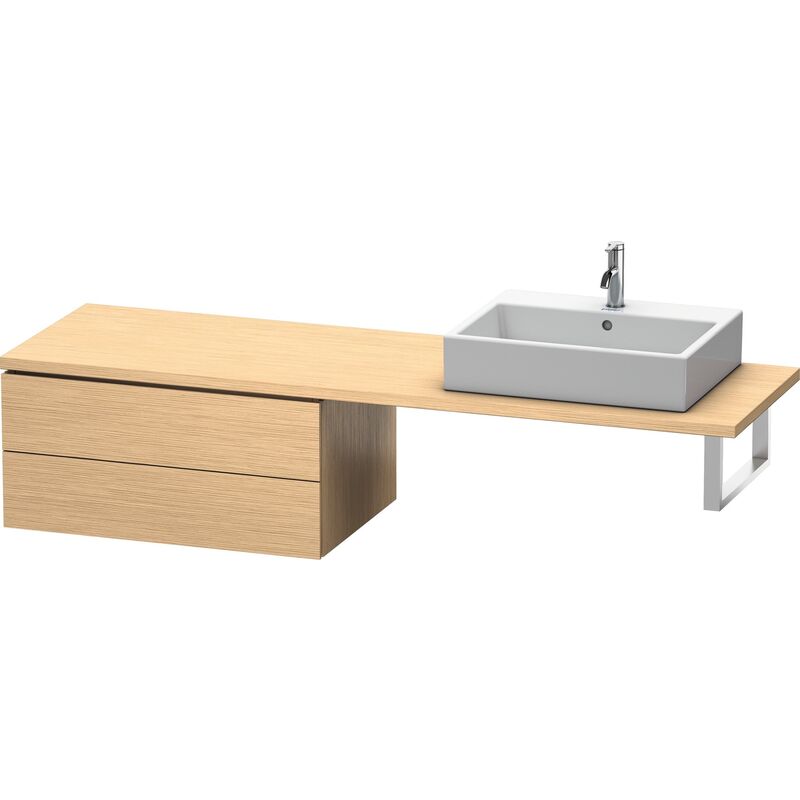 

Duravit L-Cube Base para consola, anchura 820mm, profundidad 547mm, 2 cajones, color: Roble cepillado Chapa de madera auténtica - LC585901212