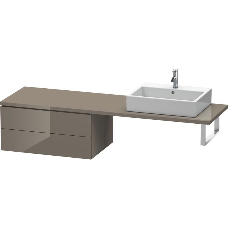 

Duravit L-Cube Base para consola, anchura 820mm, profundidad 547mm, 2 cajones, color: Laca de color gris franela de alto brillo - LC585908989