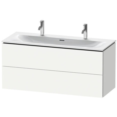 Duravit L-Cube - Meuble sous lavabo 550x1220x481 mm, 2 tiroirs, blanc mat LC630901818