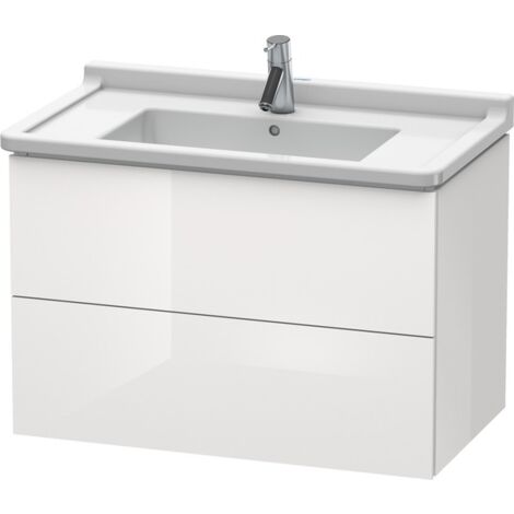 Duravit L-Cube - Meuble sous lavabo 558x820x469 mm, 2 tiroirs, blanc brillant LC626502222