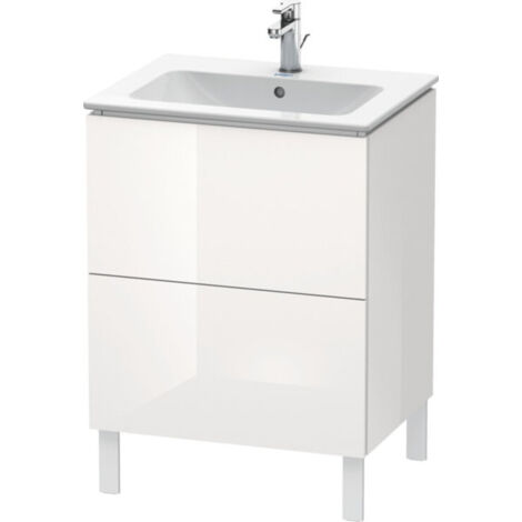 Duravit L-Cube - Meuble sous lavabo 856x620x481 mm, 2 tiroirs, blanc brillant LC662502222